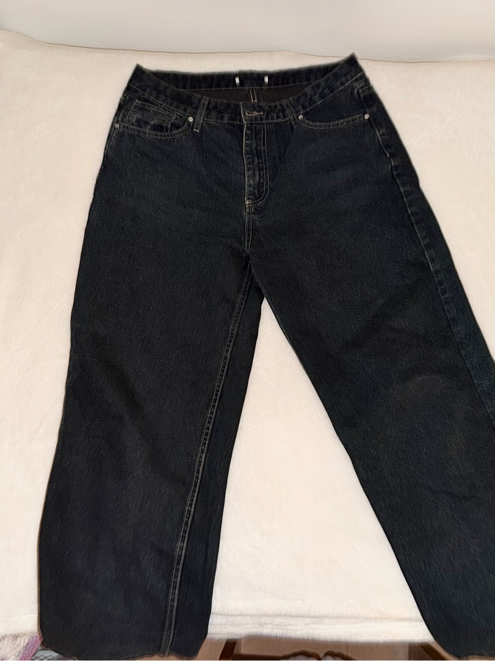 Women’s Navy Straight-Leg Jeans
